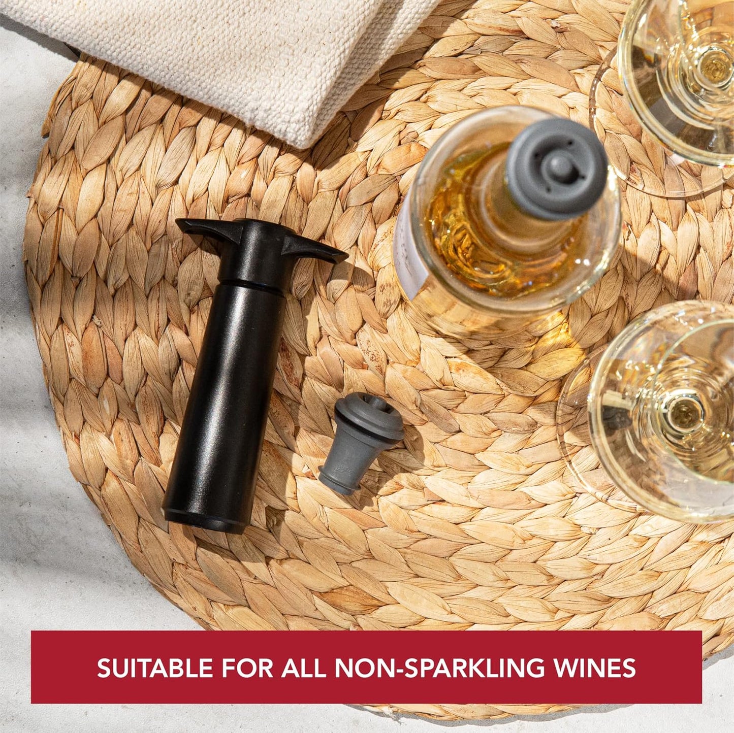 Preserve Wine Longer – Vacuum Pump Set with 8 Airtight Stoppers