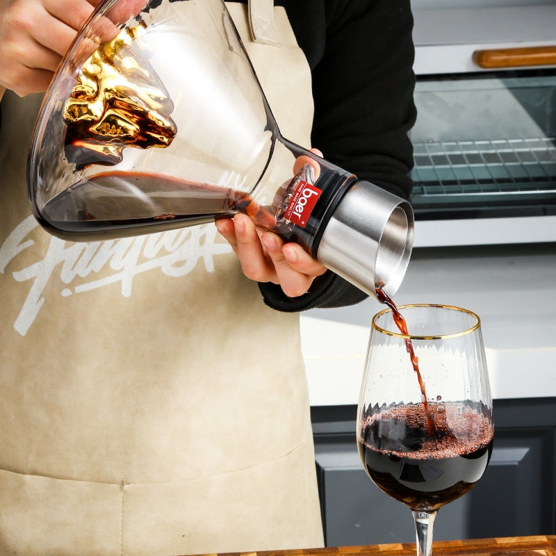 Elegant Waterfall Wine Decanter – Lead-Free Crystal, Barware Essential