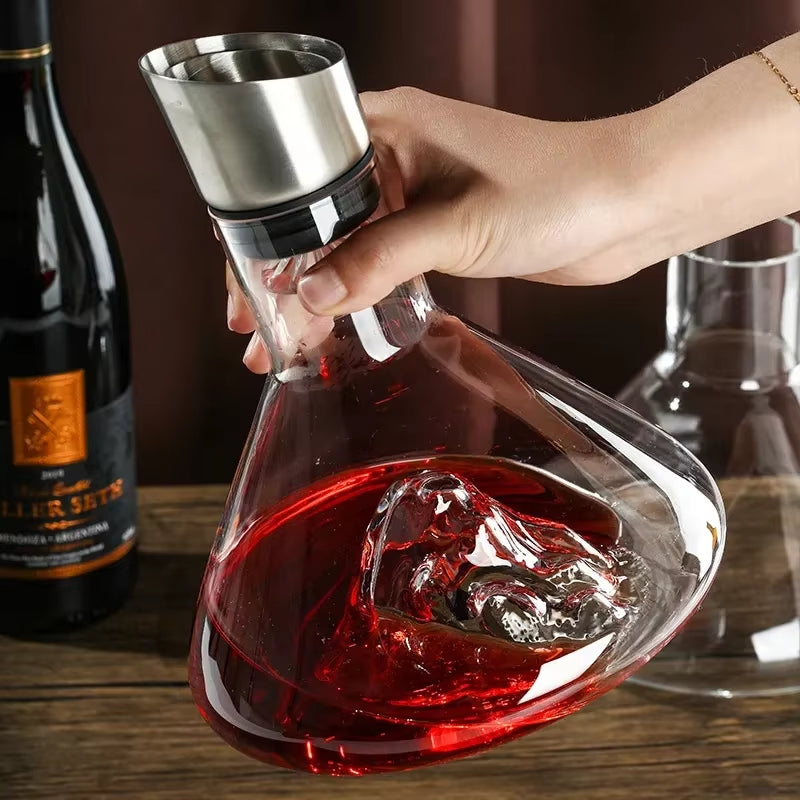 Elegant Waterfall Wine Decanter – Lead-Free Crystal, Barware Essential