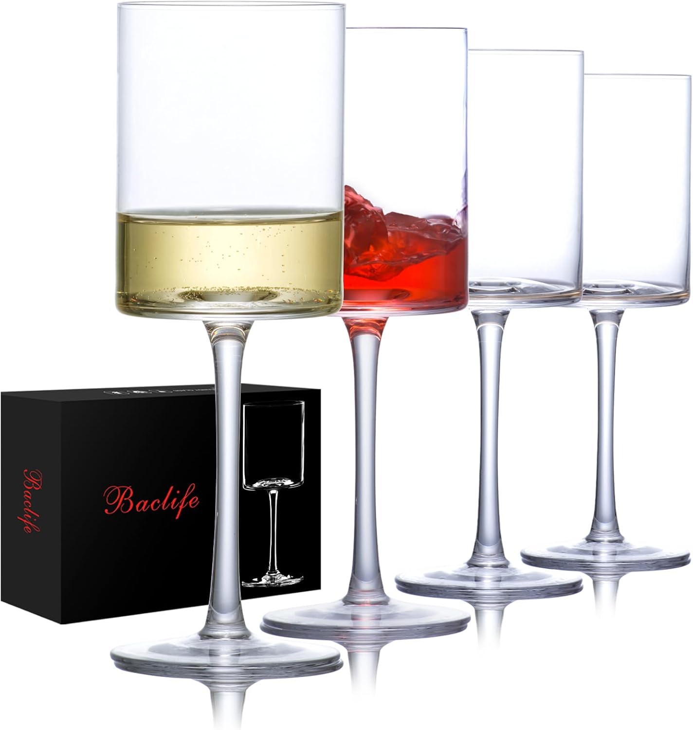 Wine Glasses Set of 4 - Hand Blown Wine Glass