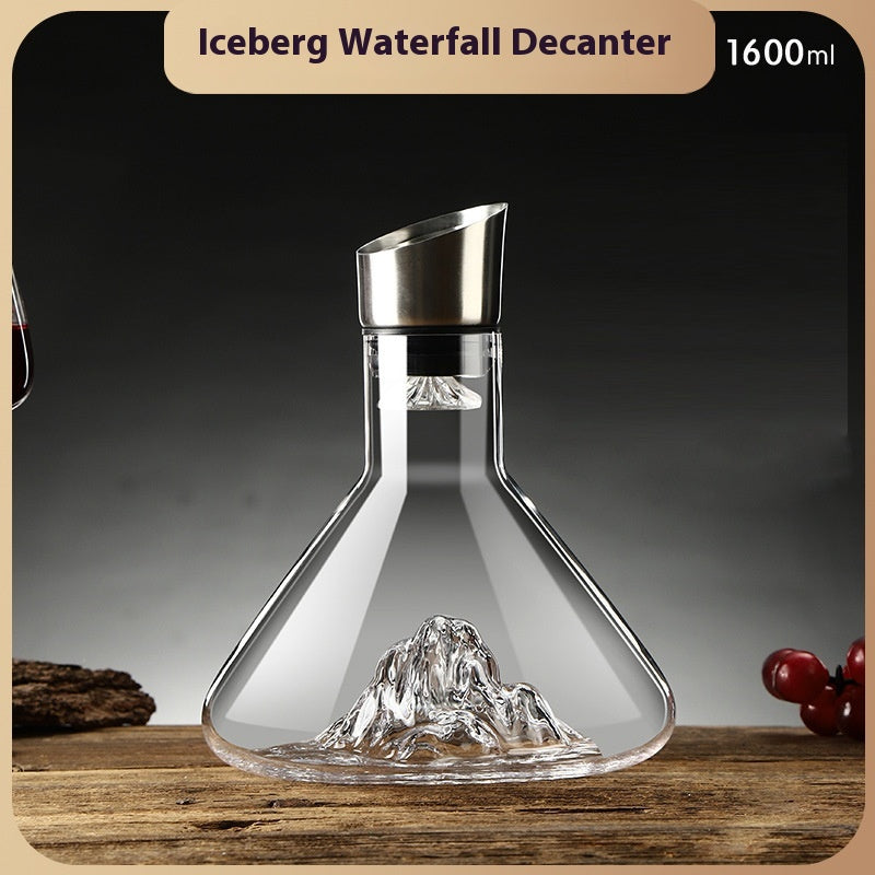 Elegant Waterfall Wine Decanter – Lead-Free Crystal, Barware Essential