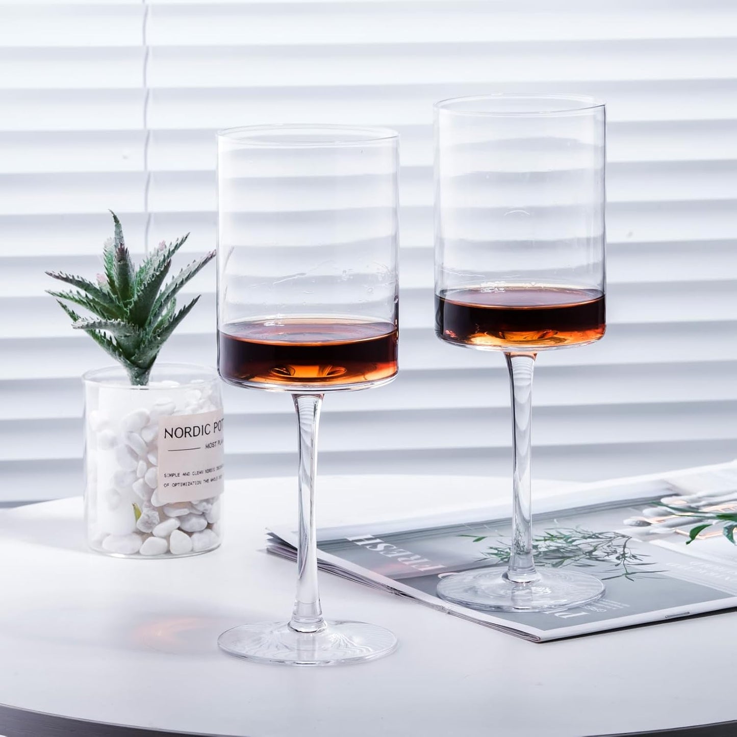 Wine Glasses Set of 4 - Hand Blown Wine Glass