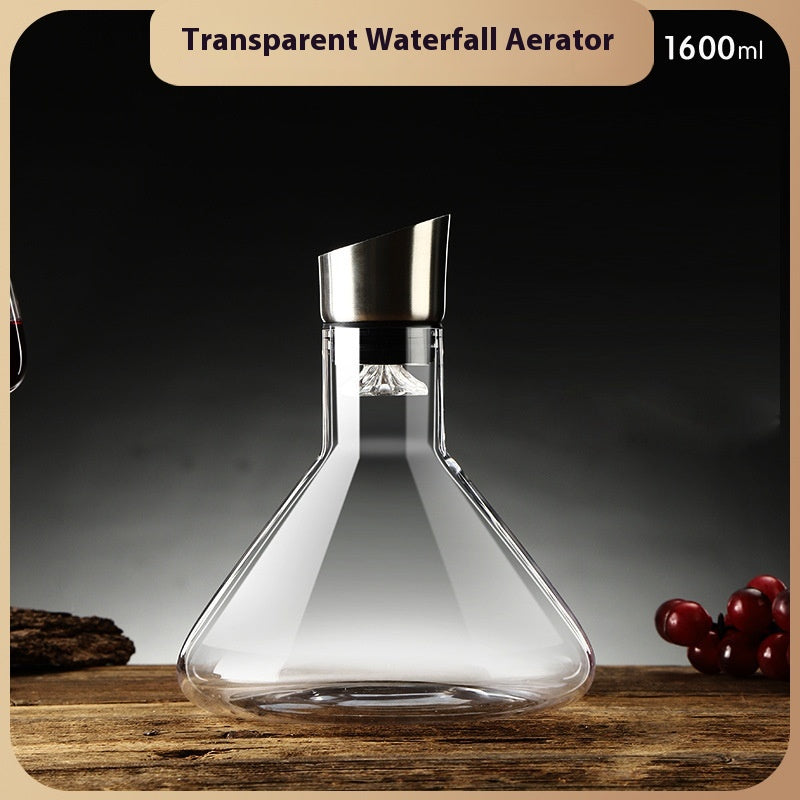 Elegant Waterfall Wine Decanter – Lead-Free Crystal, Barware Essential