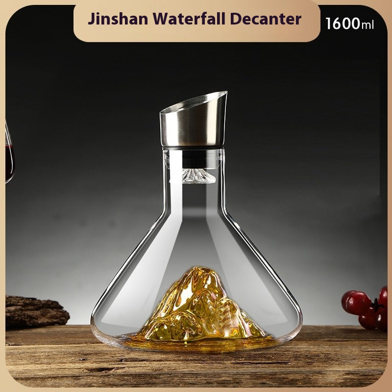 Elegant Waterfall Wine Decanter – Lead-Free Crystal, Barware Essential