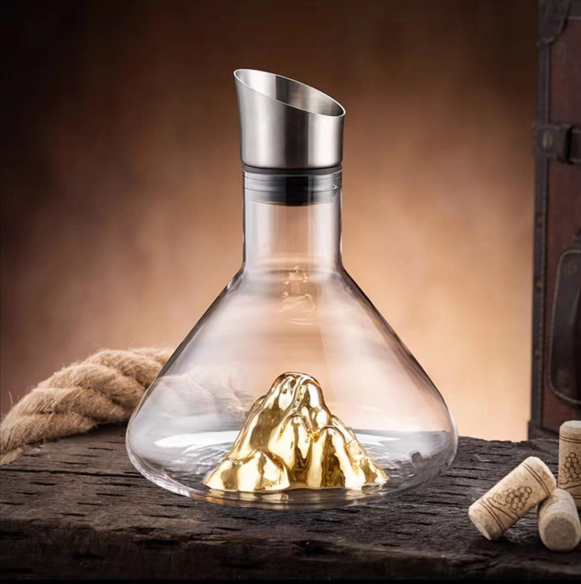 Elegant Waterfall Wine Decanter – Lead-Free Crystal, Barware Essential