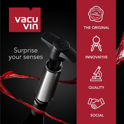 Vacuum Wine Saver Set – White Pump + 6 Grey Stoppers for Long-Lasting Freshness