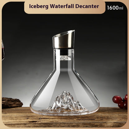Elegant Waterfall Wine Decanter – Lead-Free Crystal, Barware Essential
