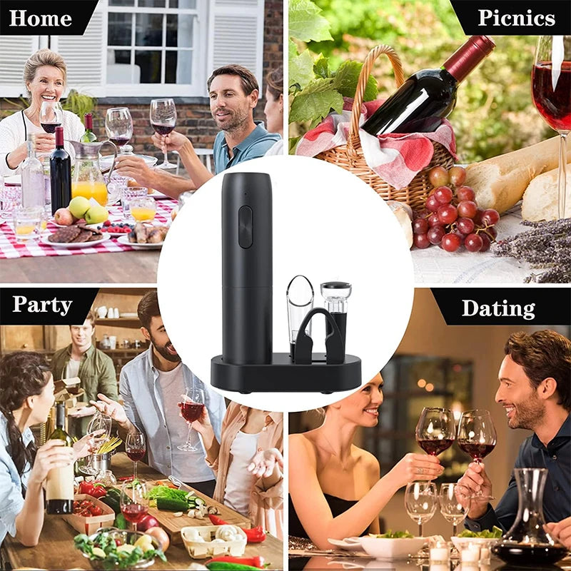 Automatic Wine Opener – Elegant, Rechargeable Corkscrew for Wine Lovers