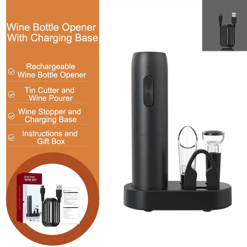 Automatic Wine Opener – Elegant, Rechargeable Corkscrew for Wine Lovers