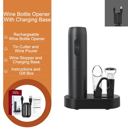 Automatic Wine Opener – Elegant, Rechargeable Corkscrew for Wine Lovers