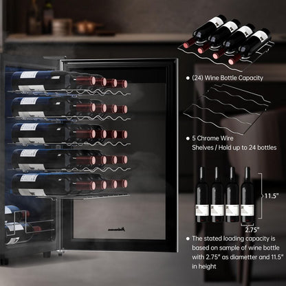 Wine Cooler Small Wine Fridge 24 Bottle