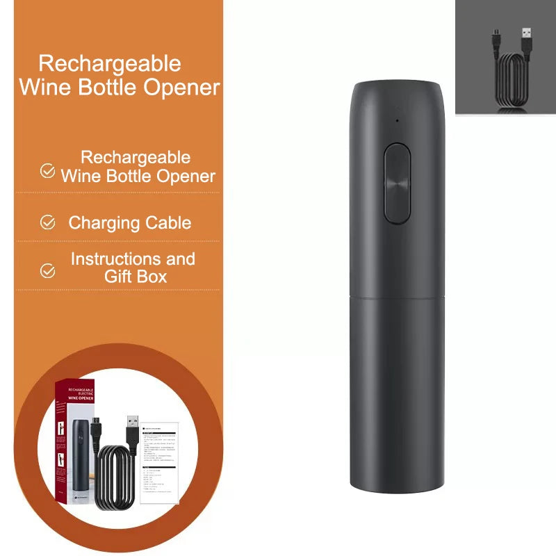 Automatic Wine Opener – Elegant, Rechargeable Corkscrew for Wine Lovers